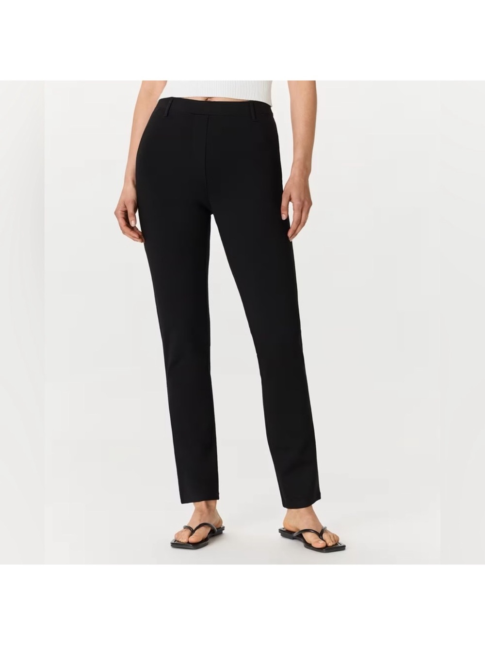 Quince Ultra-Stretch Ponte Straight Leg Pants Black Size Medium